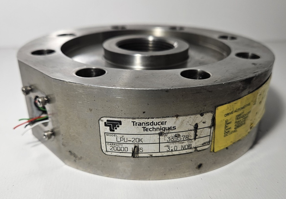 Transducer Techniques TT LPU-20K Load Cell 20000 LBS 3.0 NOM Compression Sensor