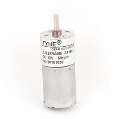 DC 12V 60RPM 4mm Dia Shaft High Torque Low Speed Cylindrical Gear Box Motor