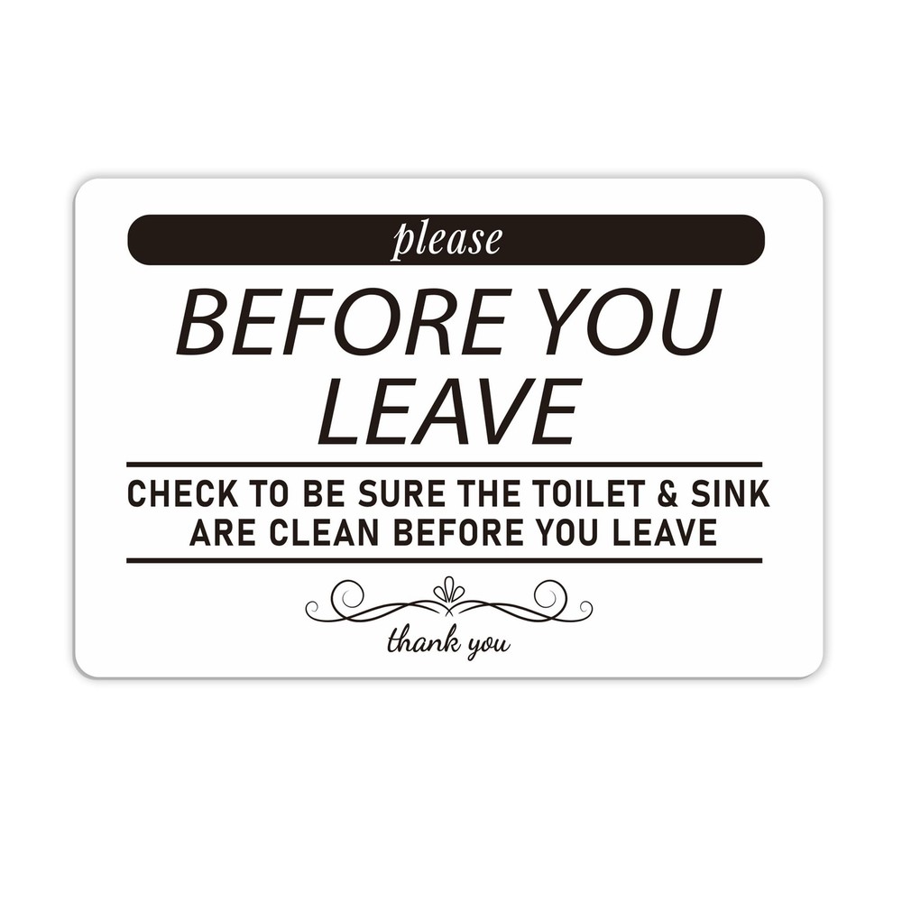 Help Keep Toilet Sink Clean, Clean Up Before You Leave Bathroom Rules Sign St…