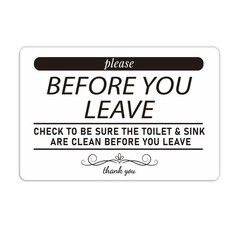 Help Keep Toilet Sink Clean, Clean Up Before You Leave Bathroom Rules Sign St…