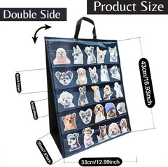 Double-Sided Sticker Display Stand with Handle, 4″ Card Organizer, Black