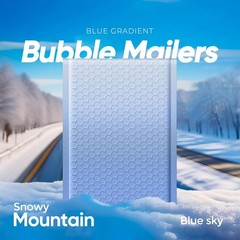 Lightweight Gradient Blue Bubble Mailers 100 Pack – Reliable Self-Seal Packaging
