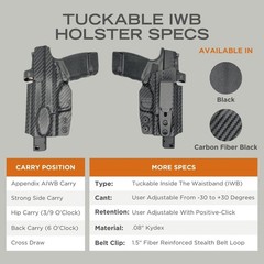 Rounded Tuckable Holster – IWB, Inside Waistband Concealed Carry, American Ma…