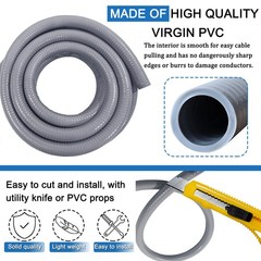 Liquid-Tight 1/2″ Flexible Conduit Kit, 50ft with 8 Connectors, UL Certified