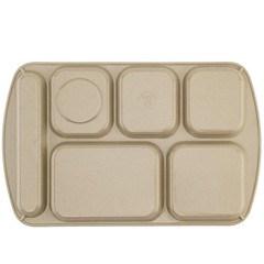 Get G.E.T. 6 Compartment School Cafeteria Tray Right Handed 10 X 15 Sandstone 4