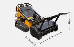 32” MINI Skid Steer Forestry Mulcher Brush Cutter low to standard flow