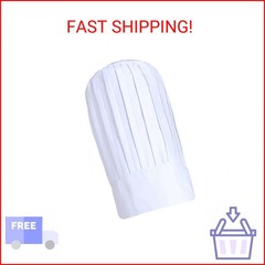 White Chef Hat for Men Women Adults,Elastic Band Adjustable Cotton Chefs Hat Hib