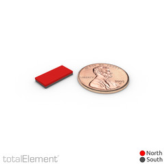 1/2 x 1/4 x 1/16 Inch Neodymium Block Magnets N42 with Adhesive (48 Pack)