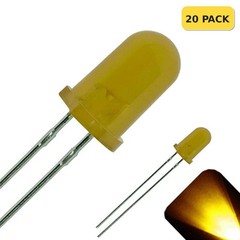 20 x LED 5mm Yellow Gold Diffused Ultra Bright Round Top LEDs Light Car T1 3/4