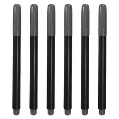 6 x Dark Grey Permanent Fabric Markers for Cloths Coloring Drawing