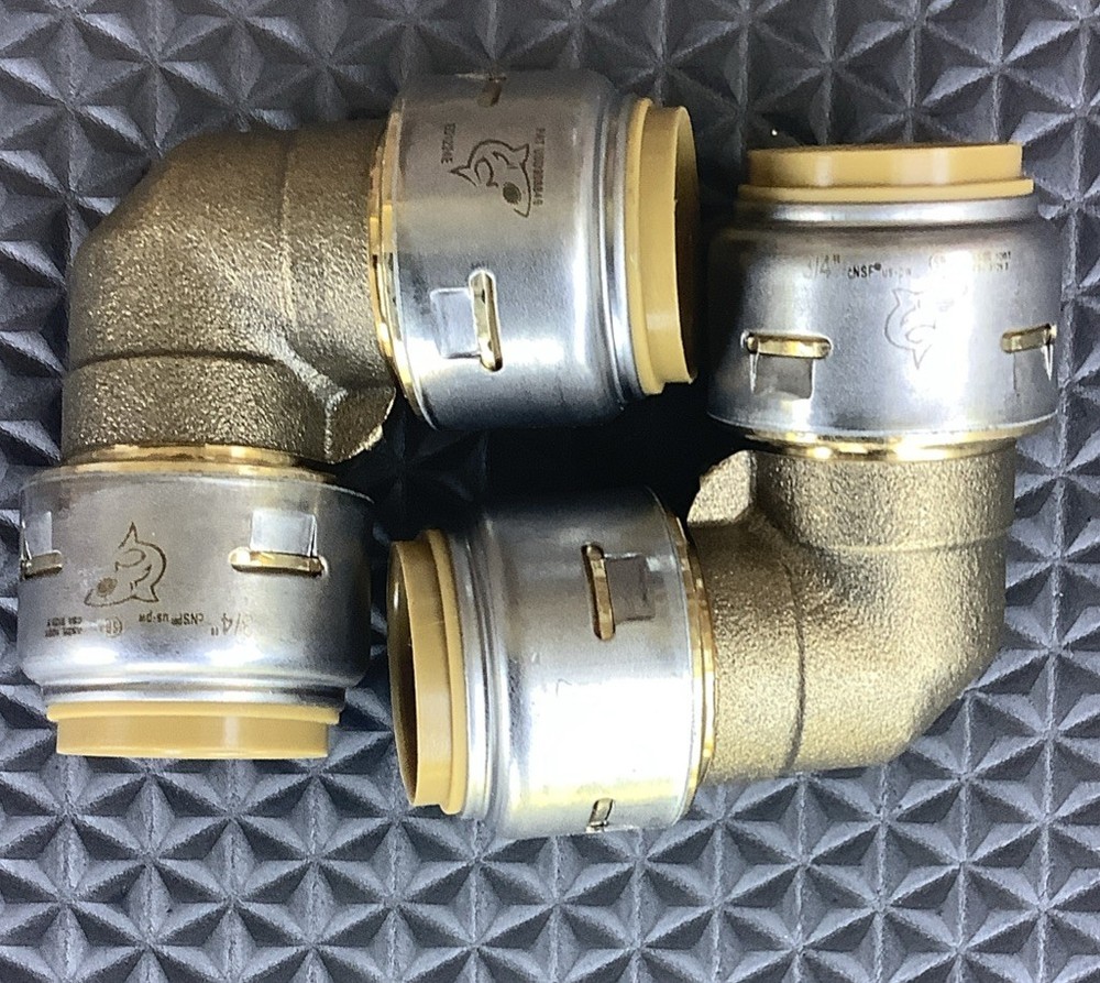 New SharkBite 3/4″ x 3/4″ Push-To-Connect 90 Degree Elbow Brass Fittings 2-Pack