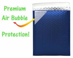 Midnight Metallic Blue Bubble Mailers 8×12, 6×10, 4×8, Assorted Shipping Pack