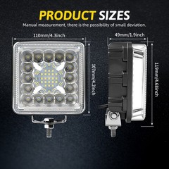 2pcs LED Work Light Flood Lamp 12V 24V for Tractor Truck Dozer Excavator ATV UTV