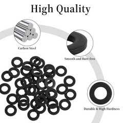 40Pcs M6 Black Flat Washer Carbon Steel Coating 12 millimeters,