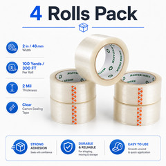 4 Rolls Shipping Box Packing Sealing Tape 2″ x 100 Yards 300FT w/ FREE Shipping