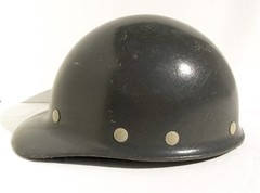 Vintage Fibre Metal Gray Fiberglass Duckbill Hard Hat w/Liner