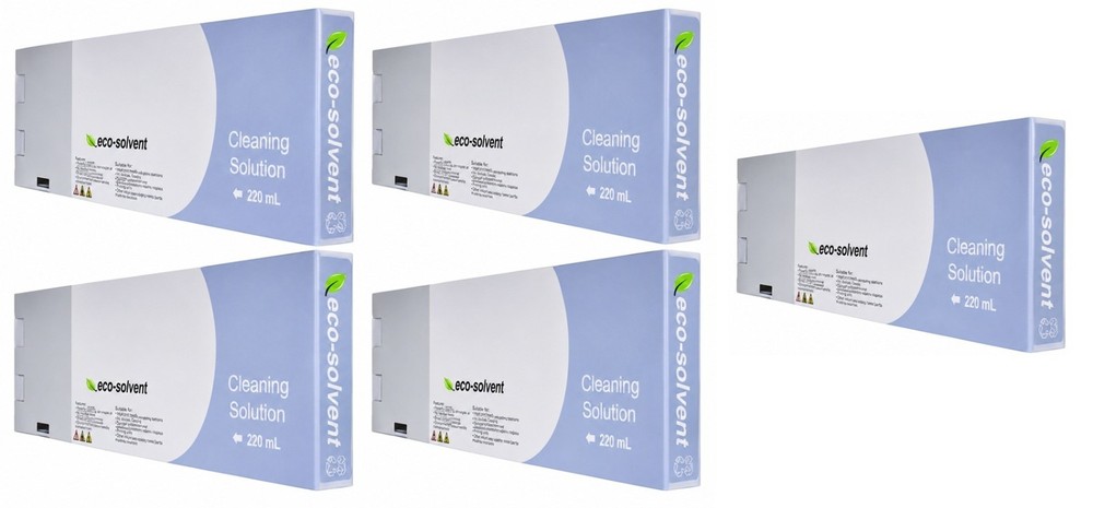 5 x COMPATIBLE ROLAND ECO SOLVENT CLEANING CARTRIDGES 220ML ECO SOL MAX (ESL3)