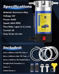 Oil Pump 12V 100W, Extractor for Engine Change, Blue, 12v