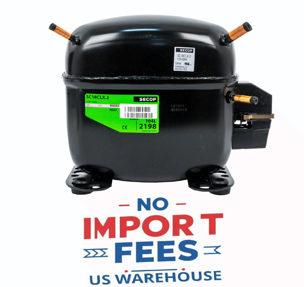 Hermetic Refrigeration Compressor 115V 60Hz For Secop SC18CLX.2 R404A 3/4HP