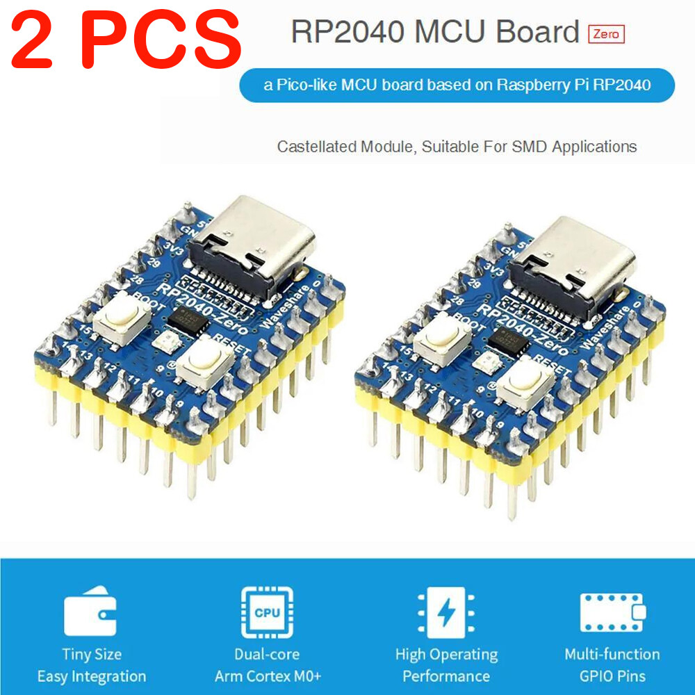 2PCS RP2040-Zero Pico-Like MCU Board Based On For Raspberry Pi Microcontroller