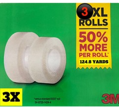 Scotch Magic Tape Refill 3 Rolls, 3/4″ x 1500″ per Roll Original Matte Finish