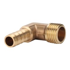 2pcs 90 Degree Elbow 3/8 inch Hose Barb to 1/2 inch NPT Male Brass Barbed