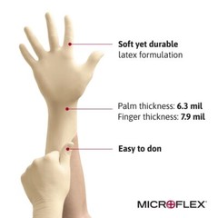 Ansell Microflex Diamond Grip Latex Gloves Small Durable Extra Protection