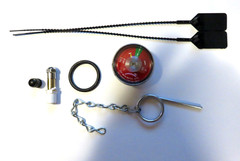 1-100# psi Pressure Gauge-Air Chuck-Pin W/Chain & Seal Water Fire Extinguisher