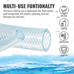 Braided Hose 3/16″ inch x 300 FT Food Grade Heavy Duty 280 PSI Ponaflex