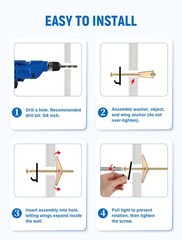 20 Sets Toggle Bolts for Drywall, Heavy Duty Colored Zinc Butterfly Anchors, …