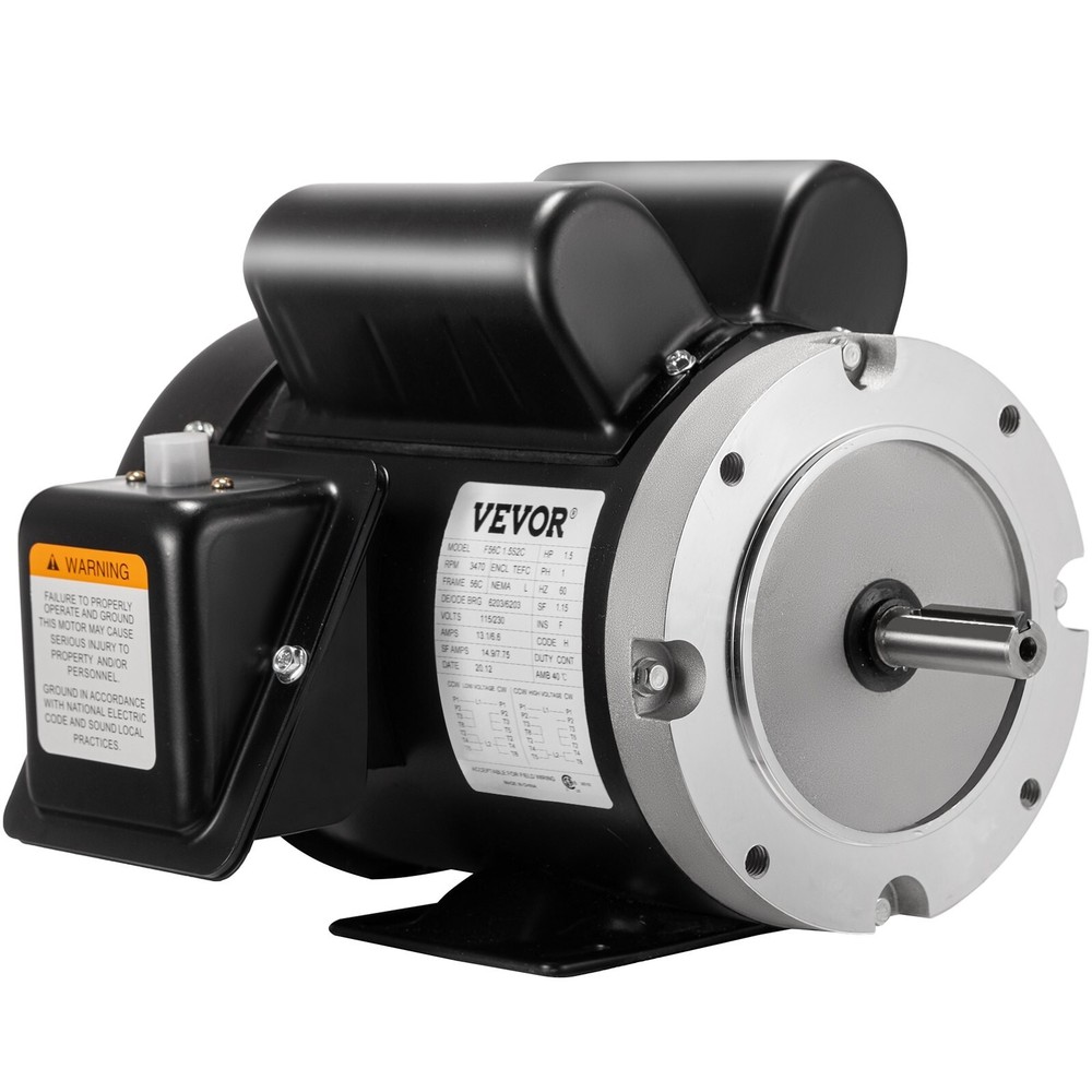 1.5HP Electric Motor, 3450rpm Reversible Single Phase 56C Frame Air Compressor M