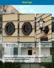 Siding Mounting Block, 8141 Black Outdoor Light Mounting Kit with Built-in El…