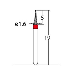 Interdental Bur 1.6 mm Dia. Fine Grit Diamond Dental Bur 25 Pcs. 465.16F1