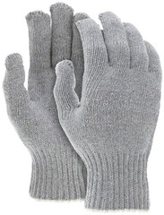 String Knit Work Gloves, 7 Gauge, Heavy Weight, Gray, Large (DOZEN/12-Pairs)