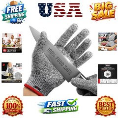 Cut Resistant Gloves Food Grade — 100% Food Safe — Level 5 Meat Cutting Glove…
