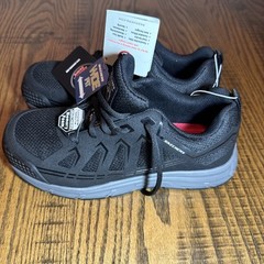 SKECHERS WORK 7.5 Wide Steel Toe Memory Foam Air Cooled Slip On Safety Sneakers