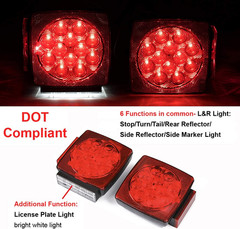 CZC AUTO 12V LED Submersible Left and Right Trailer Lights Stop Tail Turn Signal