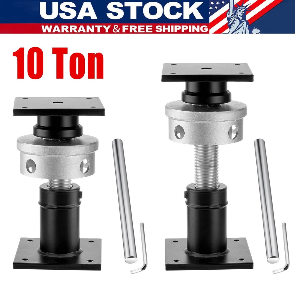 2X Heavy Duty House Floor Jacks 6.5-9″ Adjustable Screw Jacks For Home Leveling