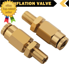 4 PCS 1/4″ Inflation Schrader Valve with Push to Connect for 1/4″ OD Air Line