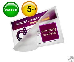 5 Mil MATTE File Card Hot Laminating Pouches 3-1/2 x 5-1/2 (100/pack) 3.5 x 5.5