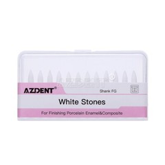 10X AZDENT Dental White Stone Polishing Flame FG Burs Abrasion Aluminum Oxide US