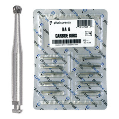10 RA6 Round Carbide Dental Burs Slow Speed Handpiece Friction Grip Drill Bits