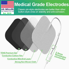20-80 Pcs TENS Electrode Pads 2×2″ Snap-On Reusable Pads for EMS TENs US Seller