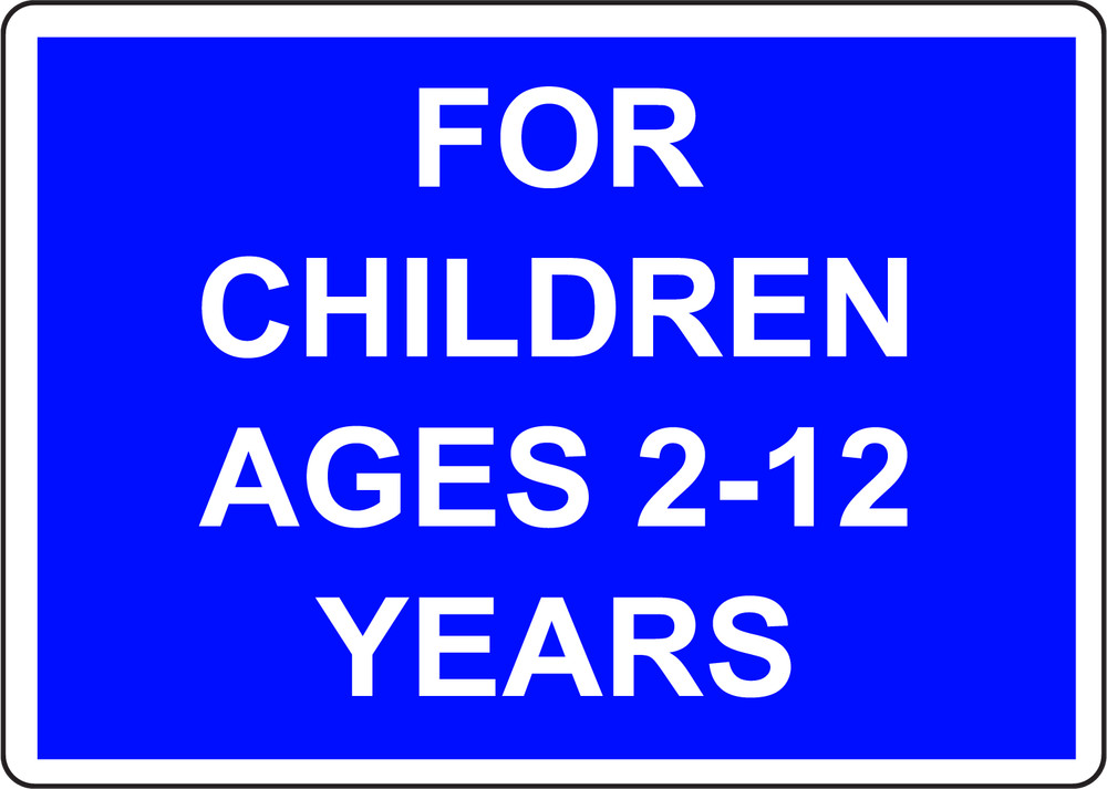 FOR CHILDREN AGES 2-12 YEARS | Laminated Vinyl Decal Sticker Label