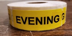 Warning Labels Evening Medication YELLOW Stickers 2in X .75in 500 Pack