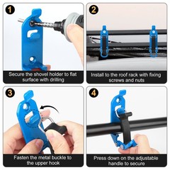 2PCS Zinc Alloy Shovel Mount Roof Rack Quick Release Clamp Bracket Axe Holder US