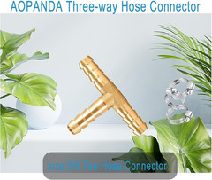 Brass Barb Tee Fittings 3/8″, 3 Ways T-Shaped Union 3/8″ ID Hose Pipe Fitting…