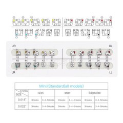 US 10 Pqts Soporte Dental para Ortodoncia Frenos de Metal Mini Roth 022 345 Ga