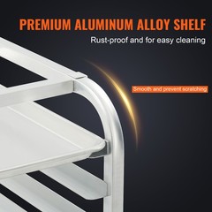 Uimoso 10-Sheet Aluminum Baking Rack with Wheels for Commercial Kitchens