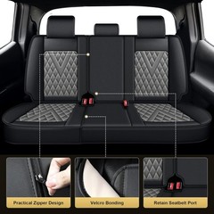 For Toyota Tacoma: 2005-2025 2026 Truck Set Car Seat Covers Synthetic Leather
